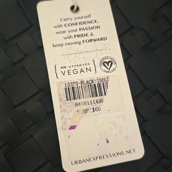 ❣️5 /$25 Urban Expressions Black Woven Clutch with Gold Chain - Picture 2 of 7